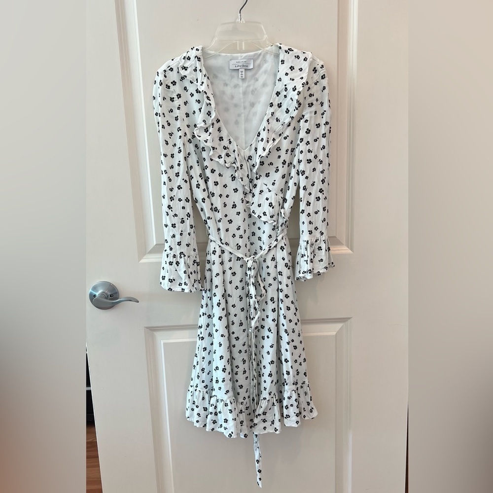 & Other Stories Floral Ruffle Dress White